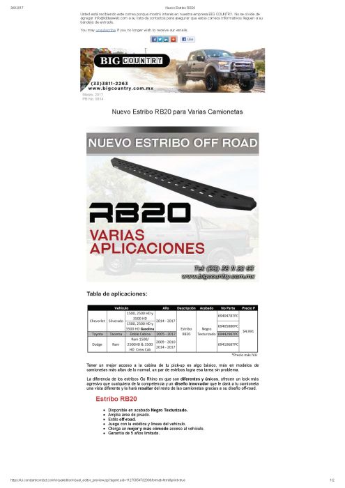 Nuevo Estribo RB20