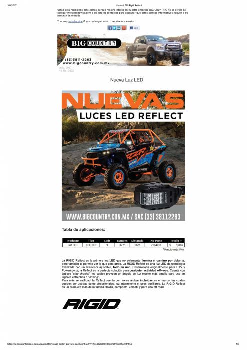 Nueva LED Rigid Reflect