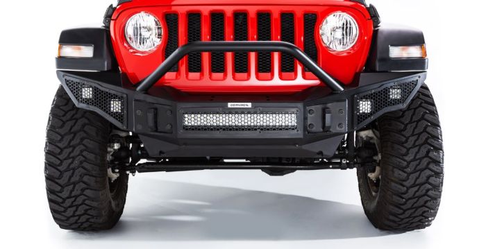 Go Rhino - Rockline Full Width Winch Eurotubo para Wrangler JK 07-18 / Wrangler JL 18-24 / Gladiator 18-24 (Defensa Delantera)