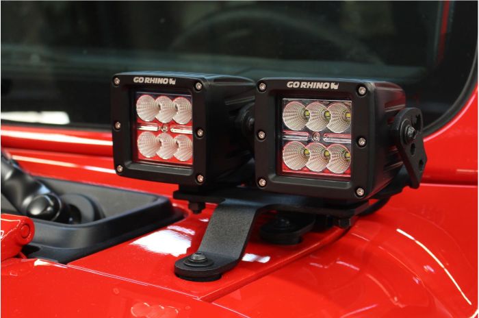 Go Rhino - Montaje delantero para 2 luces de 3" para Wrangler JL / Gladiator 18-24