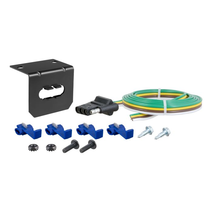 Curt Manufacturing - 4-Way Flat Connector Socket with Hardware (Vehicle Side, Packaged)