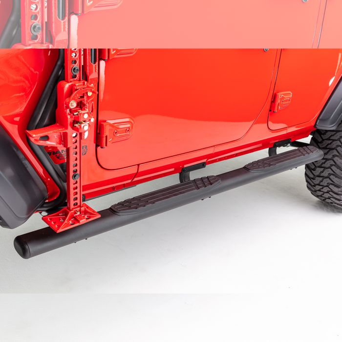 Go Rhino - Estribos WIDESIDER Fusion 4" Ngo Tex de 73" para Jeep Wrangler JL 18-25