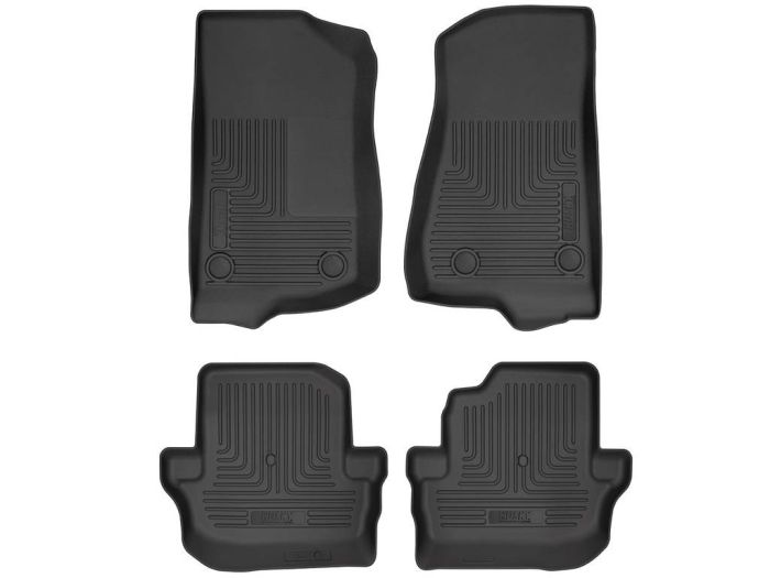 Husky Liners - Tapetes Husky Weatherbeater 1ra y 2da Fila para Wrangler JL 18 - 25 (2 Puertas)