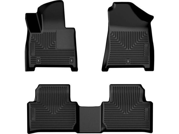 Husky Liners - Tapetes Husky Weatherbeater 1ra y 2da Fila color Negro para Santa Fe 24 - 25