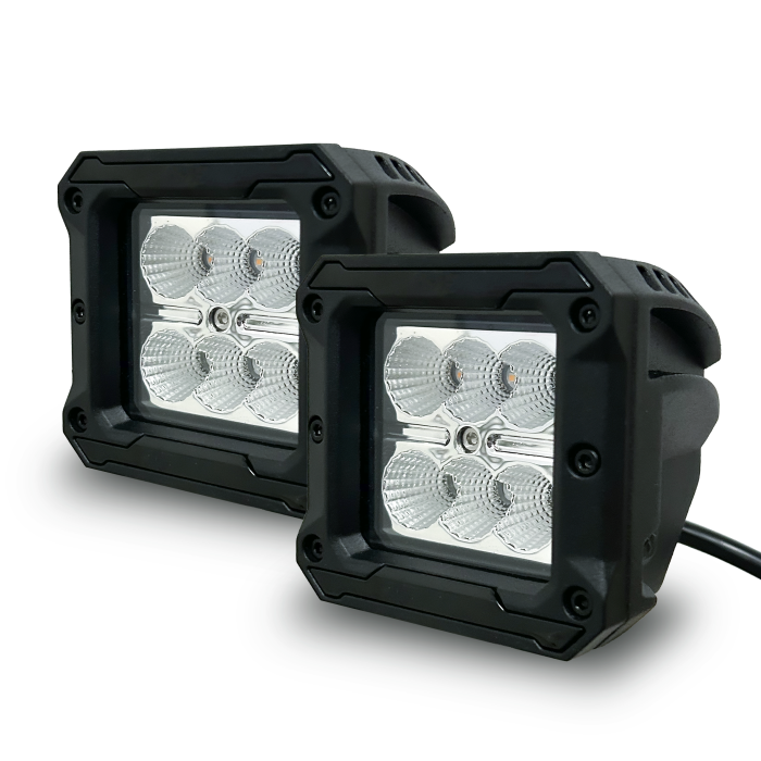 Realtruck - Luces Led CUBEIT de 3" RT Amber Series c / Inserto de plastico (1 Par)