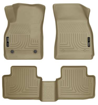 Husky FloorLiners 1ra y 2da fila beige Chevrolet Malibu 13-16