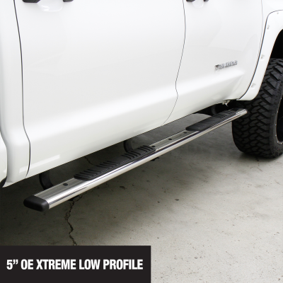 Estribos 5" OE Xtreme Low Profile - 80" Acero Inoxidable + Brackets Ford F-150/Lobo 15 - 24