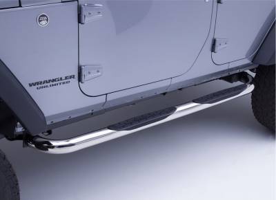 Estribos redondos 3" Inoxidable Jeep Wrangler JL 18-22 (4 puertas)