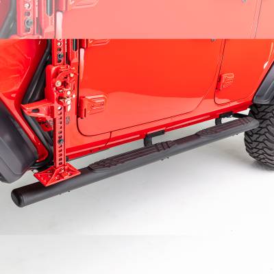 Go Rhino - Estribos WIDESIDER Fusion 4" Ngo Tex de 73" para Jeep Wrangler JL 18-25 - Image 1