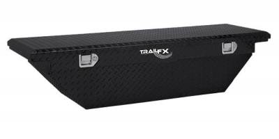 TrailFX Caja De Herramientas De Cruce De Una Sola Tapa En Ángulo De Bajo Perfil Con Puntales