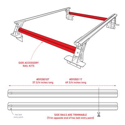 Go Rhino - Kit de Accesorios de riel para barras XRS (Doble cabina) - Image 5