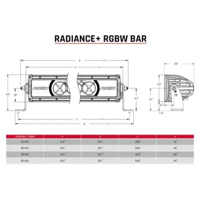 Rigid Industries - Barra de luz Led de 20" Radiance Plus RGBW - Image 4