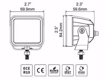 Go Rhino - Faros CUBEIT 2.75" GR Blackout Series 2 Pares Flood - Image 7